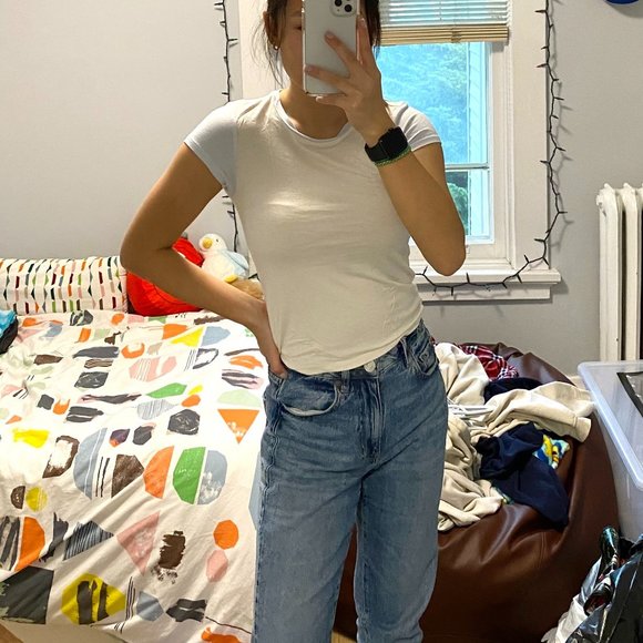 American Eagle Light Blue Baseball Tee (XXS) - Picture 2 of 2